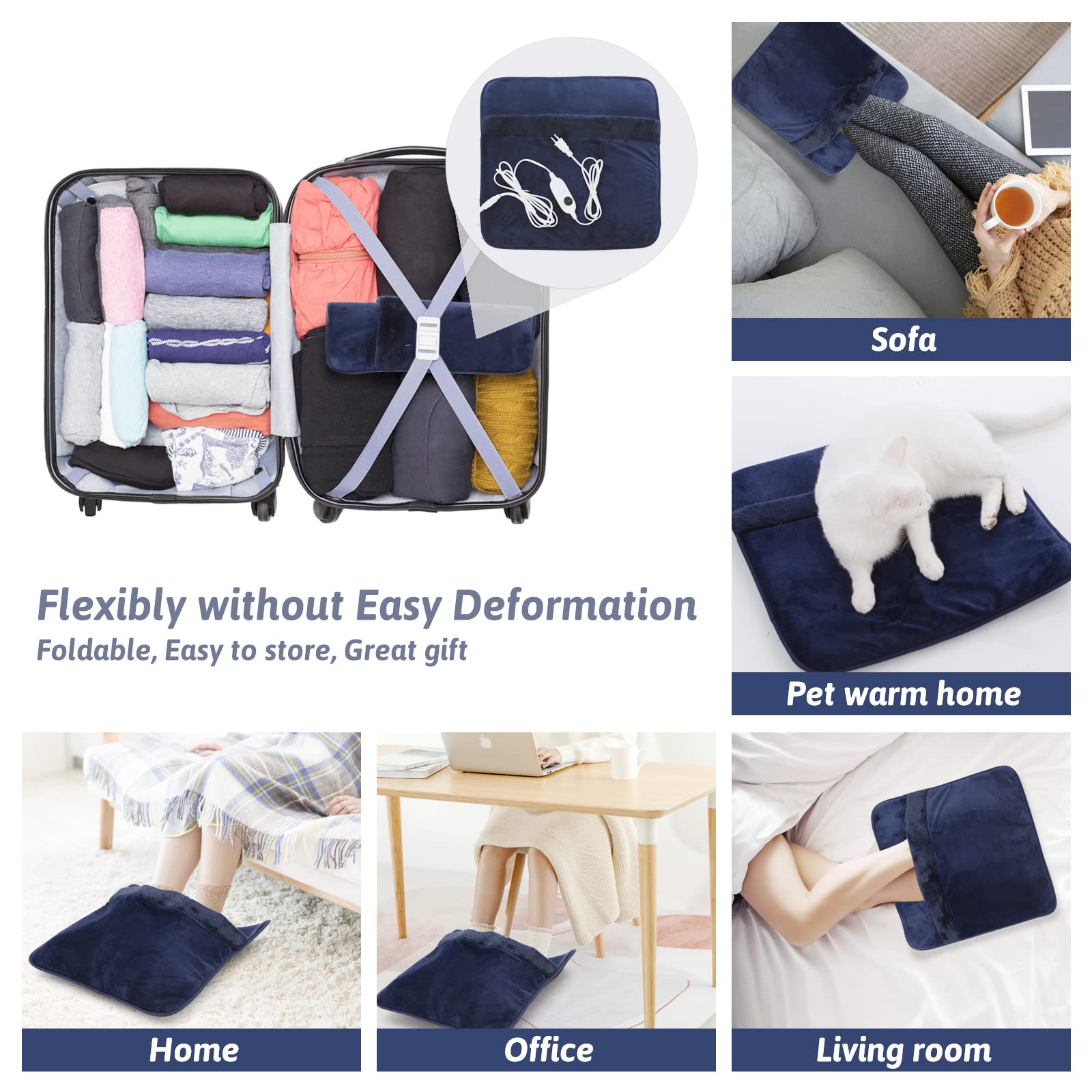 OANUIEM Foot Warmer provides warmth to feet, neck, and shoulders.