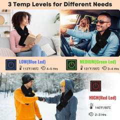 OANUIEM heated neck wrap worn by model demonstrates hands-free warmth for daily comfort.