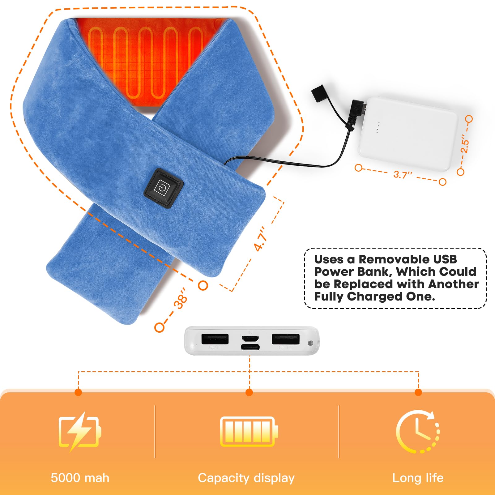 Battery pack included for extended warmth and flexibility.