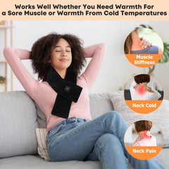 OANUIEM heated neck wrap plush fabric close-up emphasizes soft, irritation-free texture.