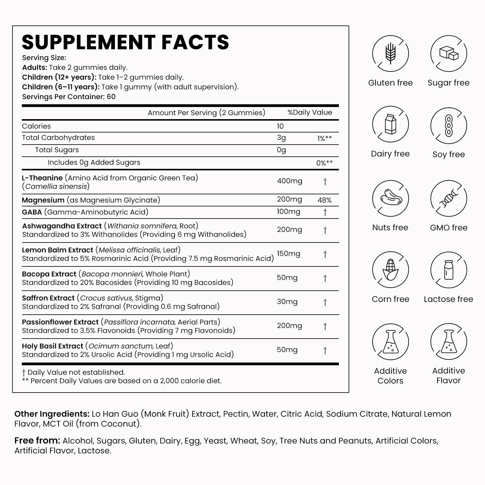 OASIS FORCE Ingredients list showing GABA, magnesium glycinate and botanicals