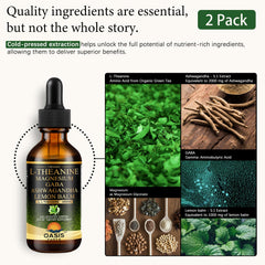 OASIS FORCE L-Theanine Drops dropper dispensing 2 ml for convenient daily use.