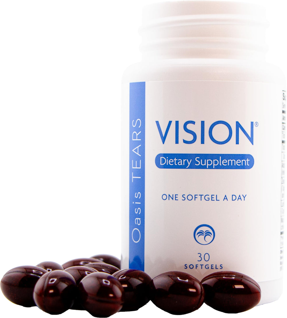 Oasis TEARS VISION DHA capsule emphasis for healthy eye function.