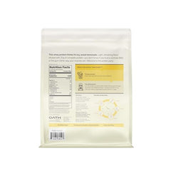 Oath Nutrition Clear Whey Isolate Frosty Lemonade glass shows a juice like protein sip