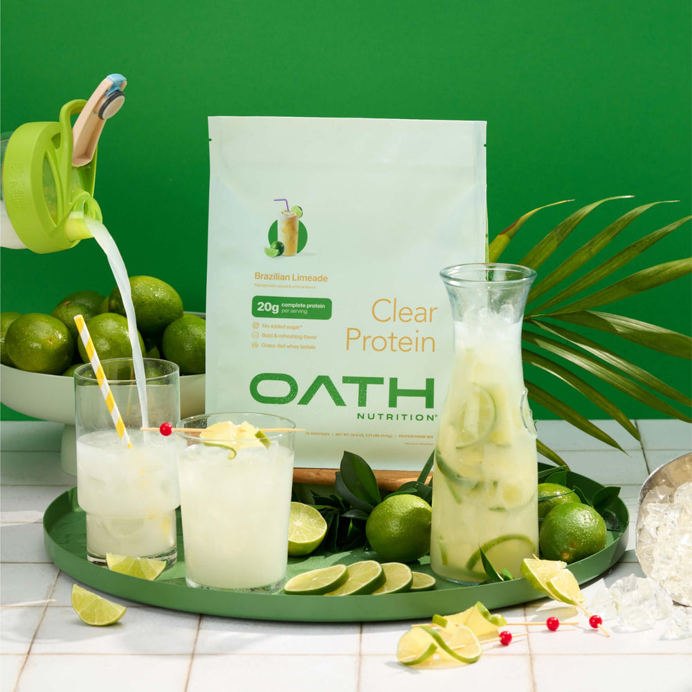 Oath Nutrition Clear Whey Limeade shaker — quick mix for on-the-go protein
