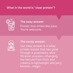 Shake bottle with pink lemonade clear whey for a quick workout sip.