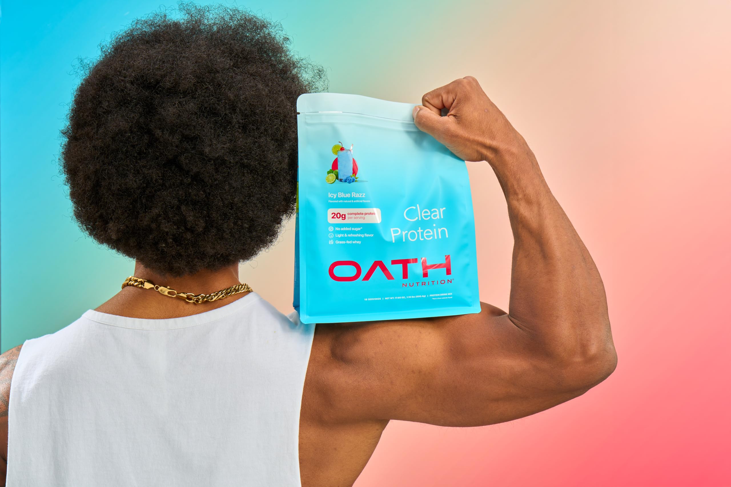 Oath Nutrition Clear Whey bottle ready for quick workout shakes.