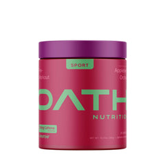 Oath Nutrition Sport Sugar Free Pre-Workout Appleberry Orchard bottle ready for a high-energy gym session.