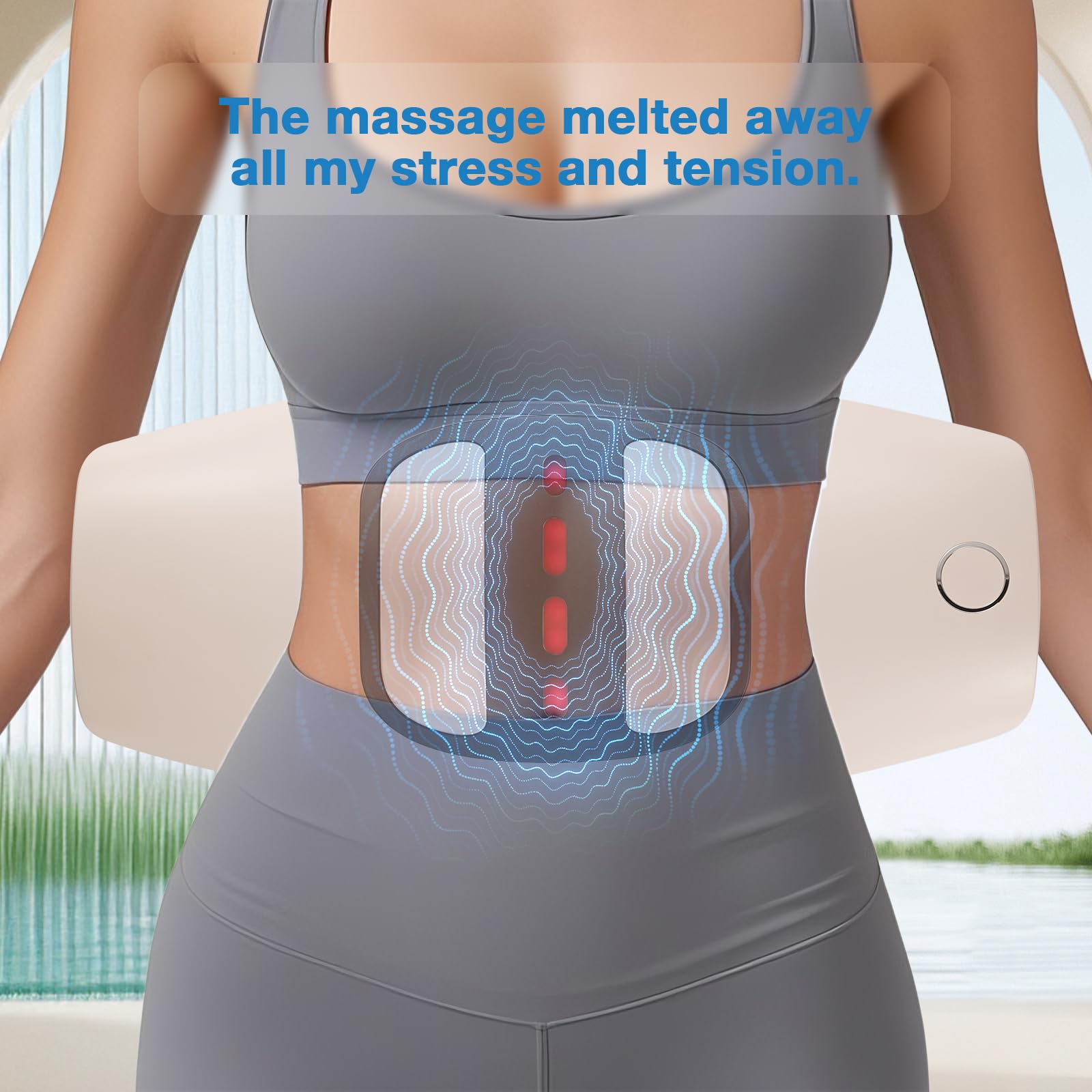 obbos lumbar traction heat settings dial demonstrates soothing warmth options after workouts.