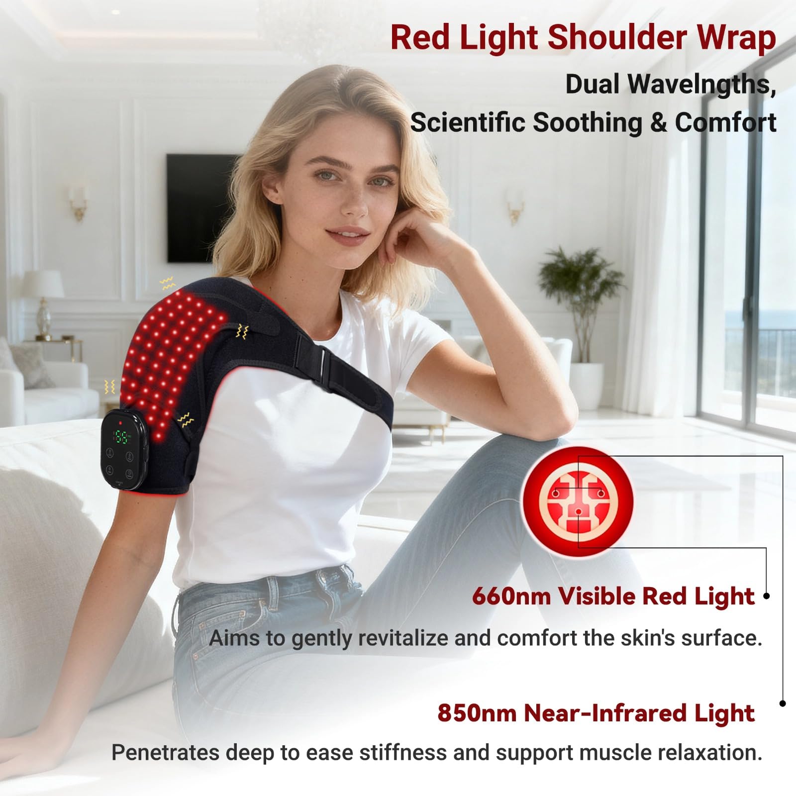 ObigaVc cordless shoulder heating pad battery pack supports long wireless use at home or work