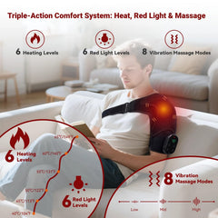 ObigaVc cordless shoulder heating pad worn on the shoulder for hands-free warmth