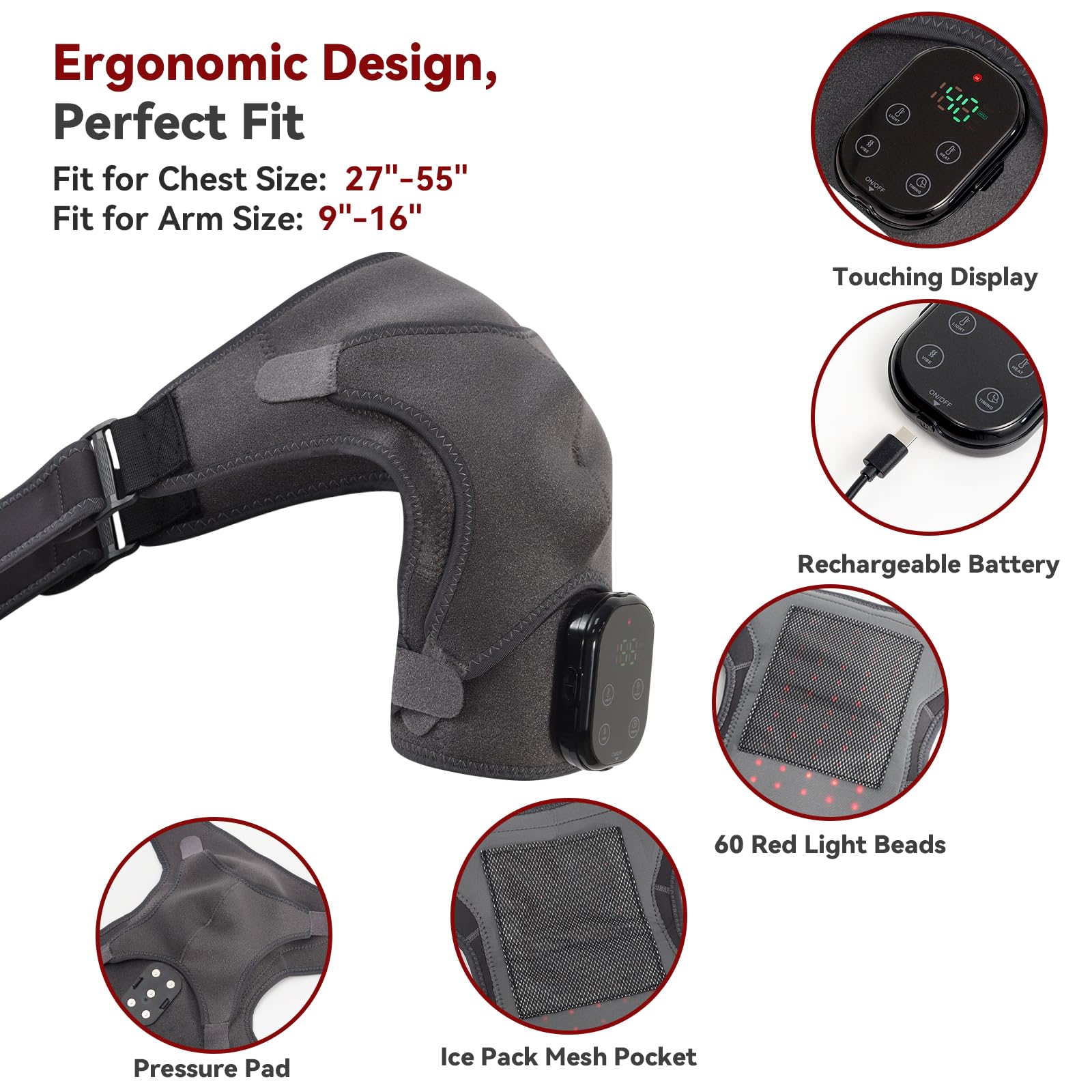 ObigaVc ergonomic neoprene wrap fits most shoulders for comfortable support