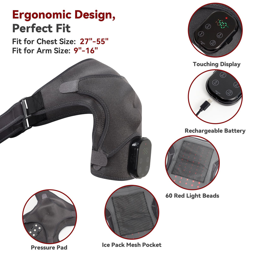 ObigaVc ergonomic neoprene wrap fits most shoulders for comfortable support