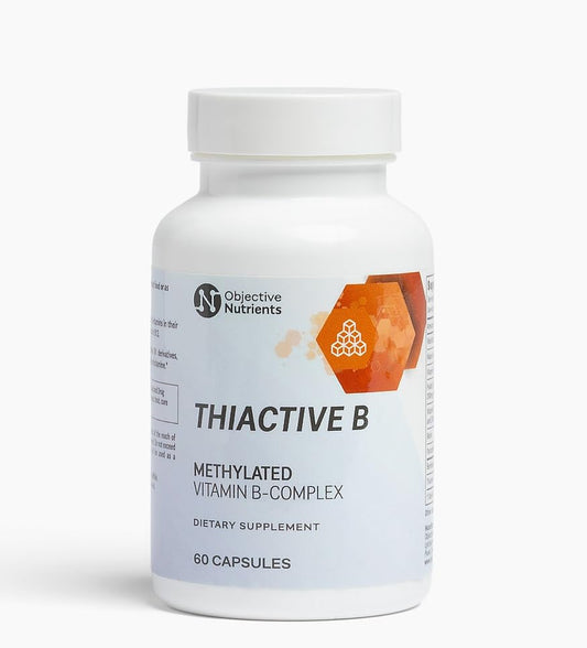 Objective Nutrients ThiActive B Complex bottle front highlighting pure energy support