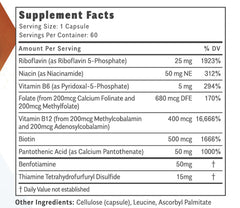 Objective Nutrients ThiActive B Complex ingredients chart illustrating bioavailable thiamine benefits