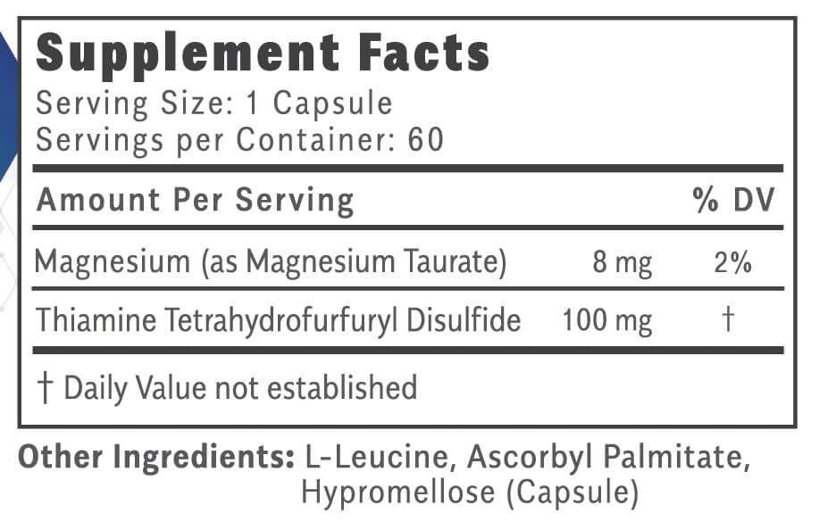Objective Nutrients Thiamax USA-made seal emphasizes quality and safety for mindful supplementation.