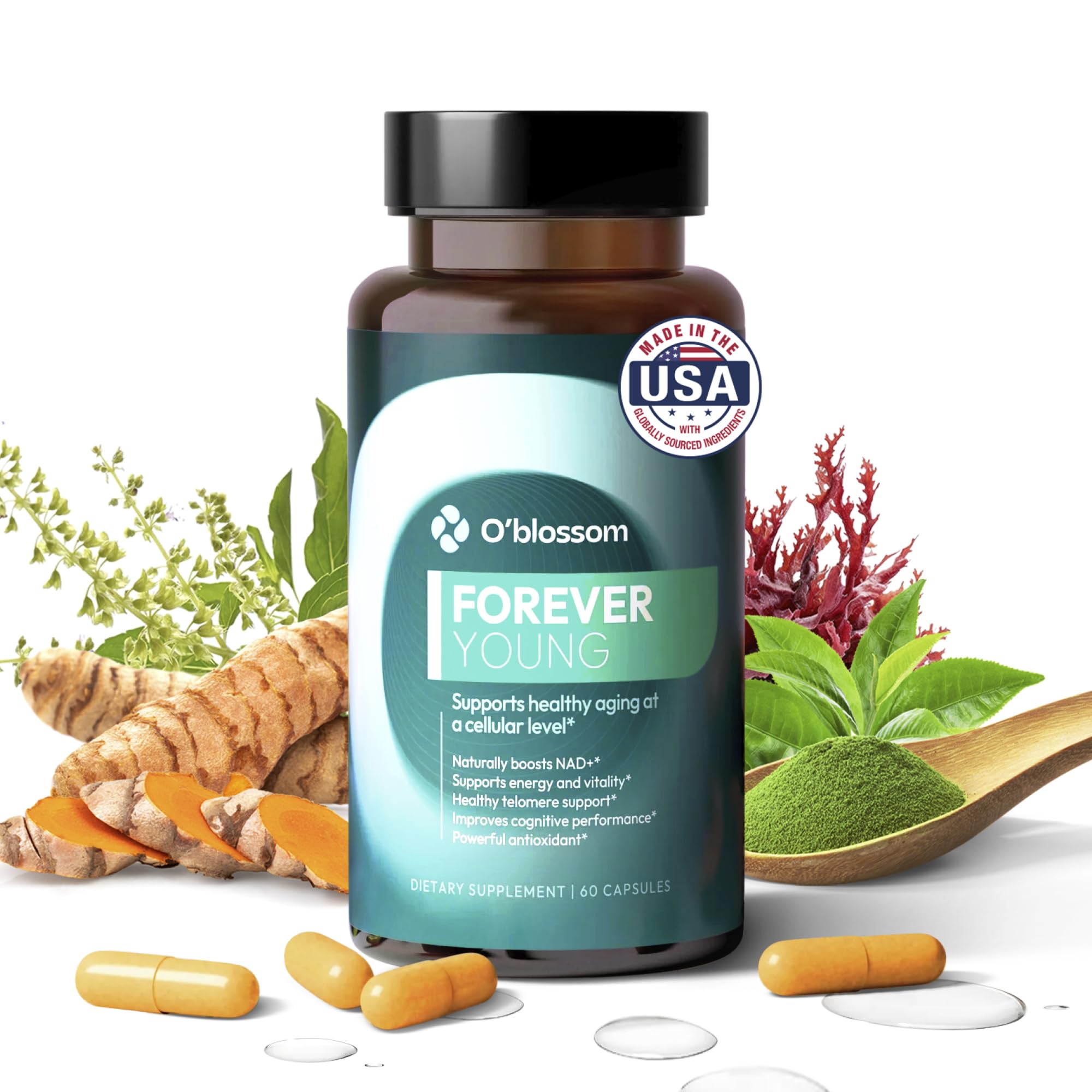 Oblossom Forever Young NADPlus bottle for sustained energy support