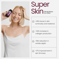O'blossom Super Skin capsules in bottle showing packaging