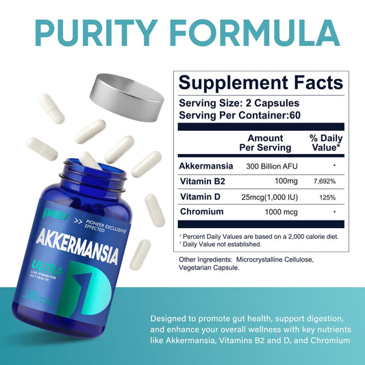 Close-up of the 300 billion AFU label highlighting probiotic potency.