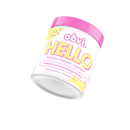 Obvi Hello capsules being dispensed for easy daily intake