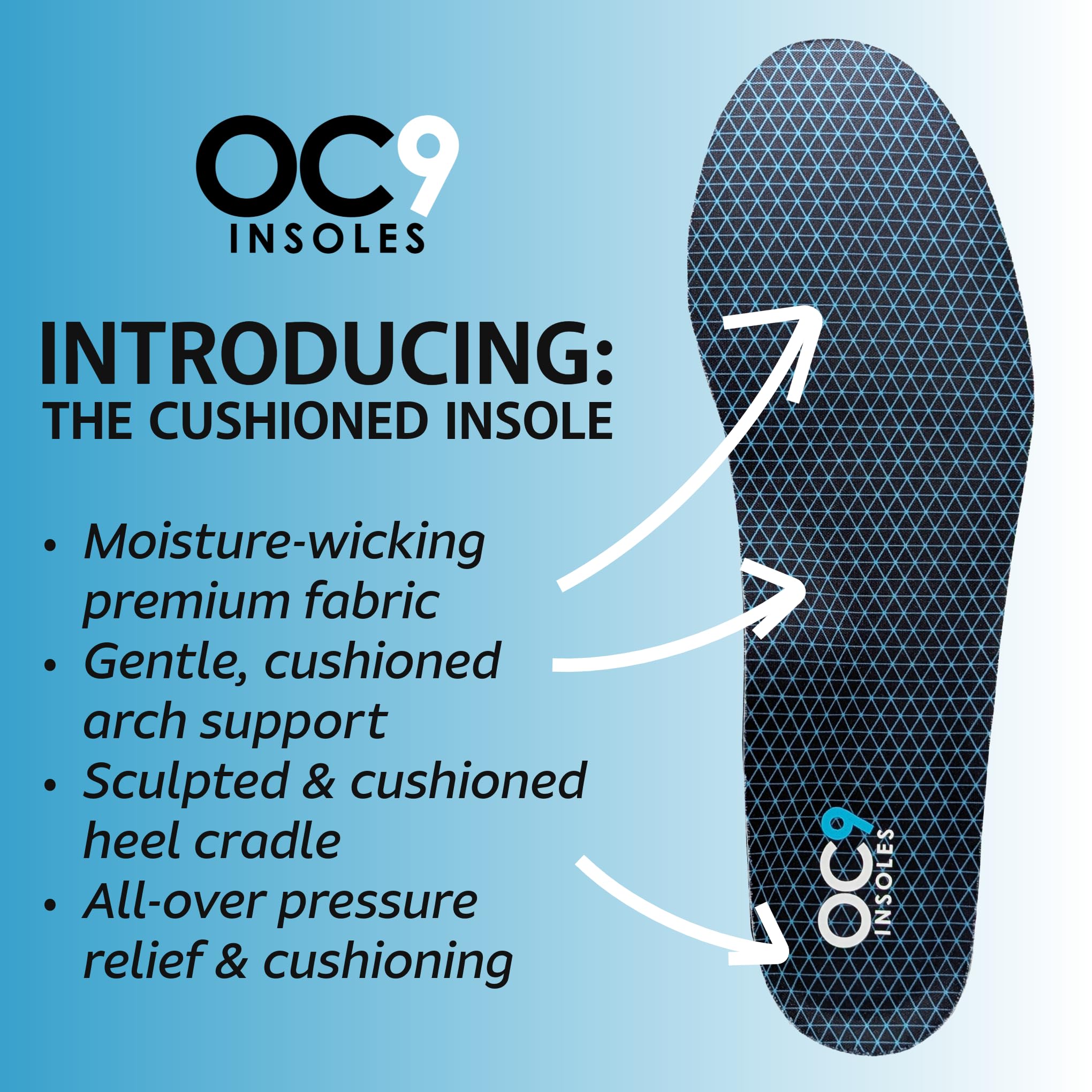 OC9 PWR-Thane cushioning system delivering strong shock absorption and energy return