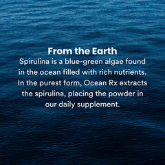 Oral health routine with Ocean Rx Blue Spirulina capsules.