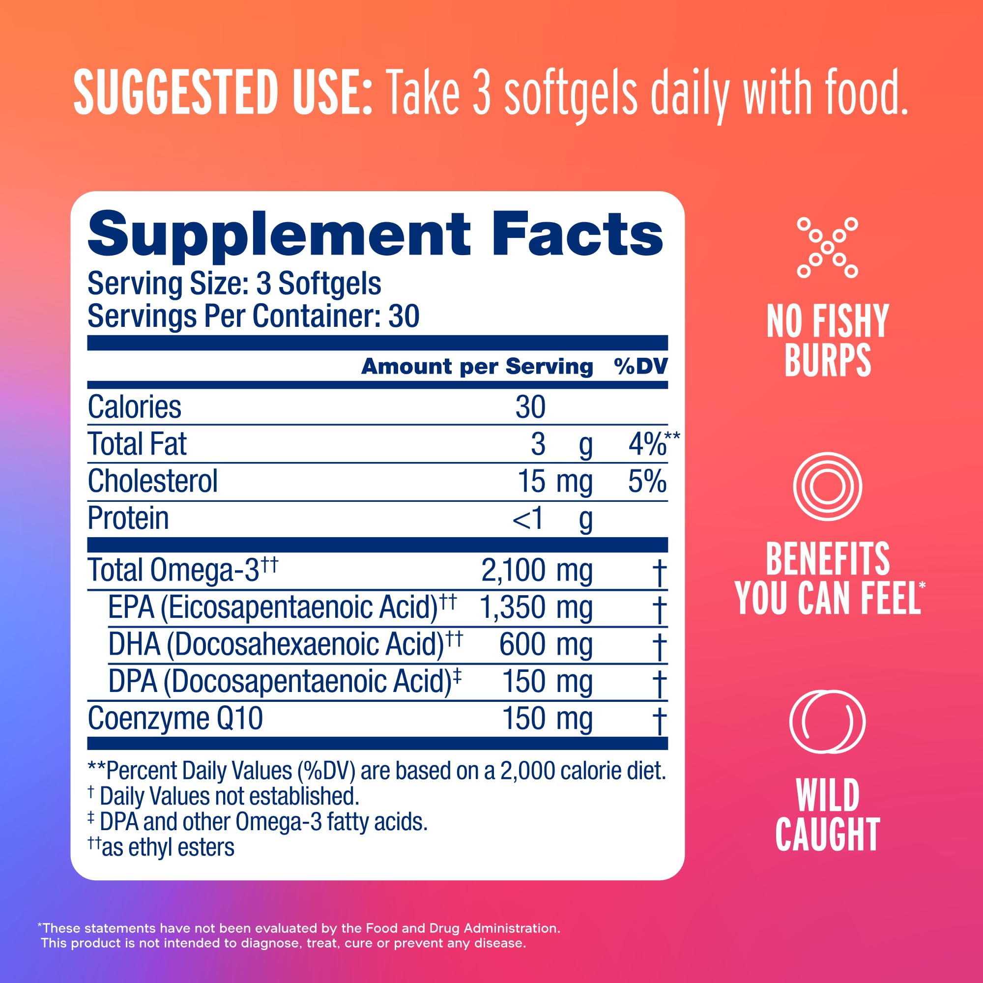 Oceanblue Omega-3 2100 bottle pouring capsules into a spoon