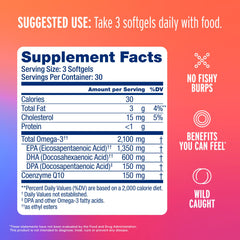 Oceanblue Omega-3 2100 bottle pouring capsules into a spoon