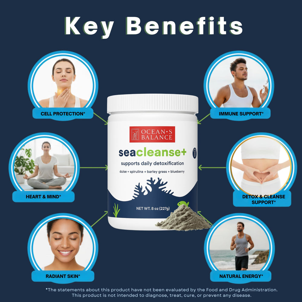 Measuring spoon with Seacleanse+ for daily detox habit setup.