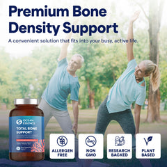 OCEAN ESSENCE Total Bone Support bottle back label highlighting Aquamin algae calcium and nutrients