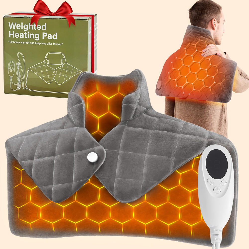 OCTROT 3lb weighted heating pad with full-coverage glass beads for even warmth.