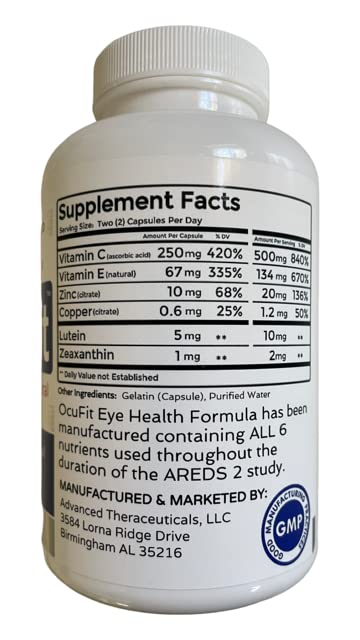 Close-up of OCUFIT capsules, small and easy to swallow for daily use