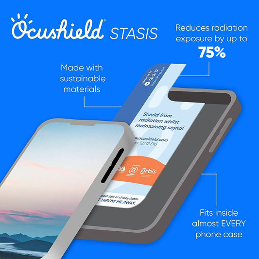 Ocushield ultra-thin EMF insert on-screen view reduces exposure during scrolling