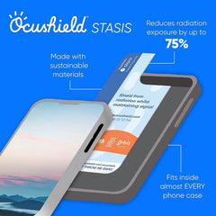 Ocushield ultra-thin EMF insert on-screen view reduces exposure during scrolling