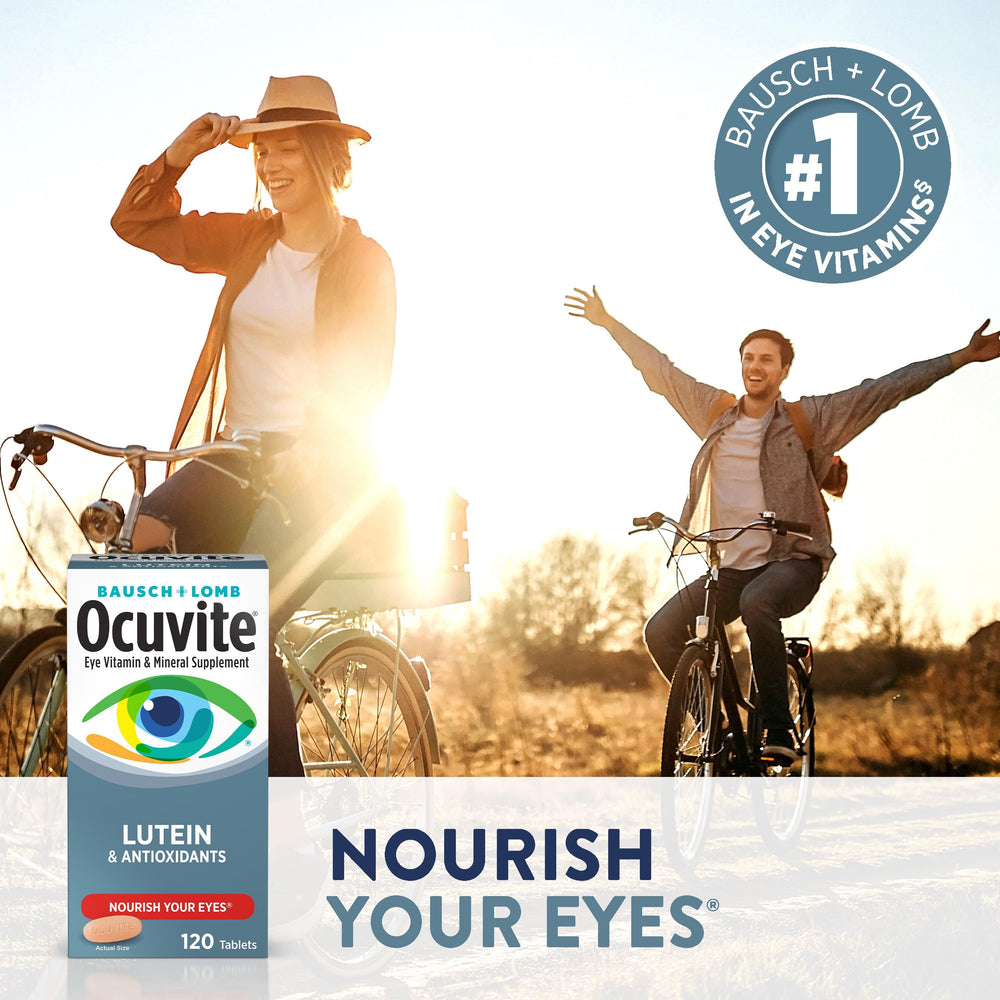 Ocuvite lifestyle scene on a kitchen counter during morning routine.