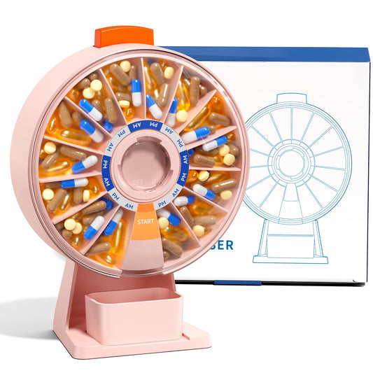 Odaro large-pill-dispenser wall-mount pink keeps meds organized and accessible on demand.