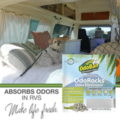 OdoRocks fragrance-free option neutralizes odors without masking scents.