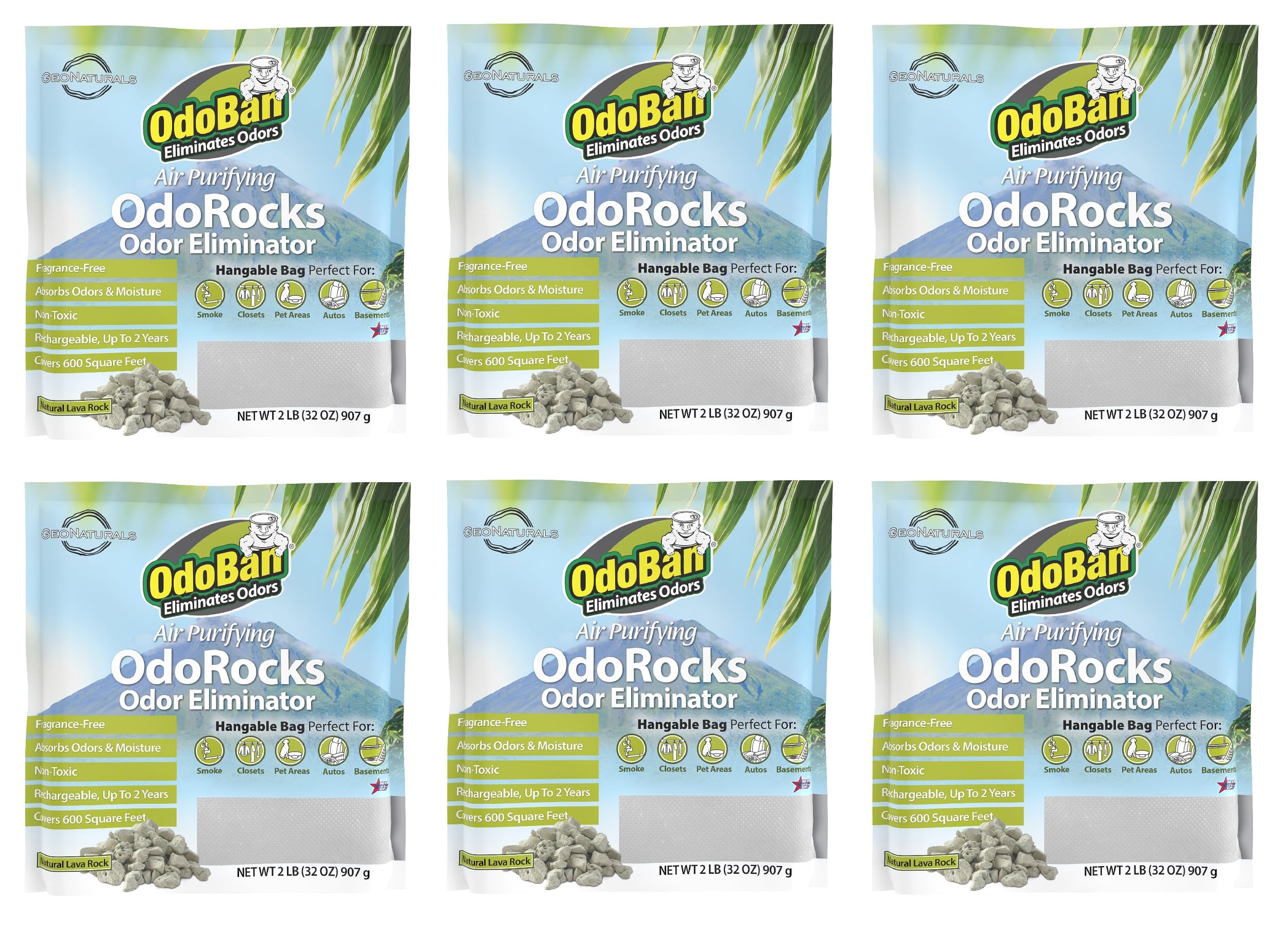 OdoBan OdoRocks odor eliminator pack reduces everyday odors in any space.