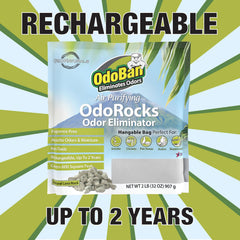 OdoRocks placed near vents maximize odor absorption in larger spaces.