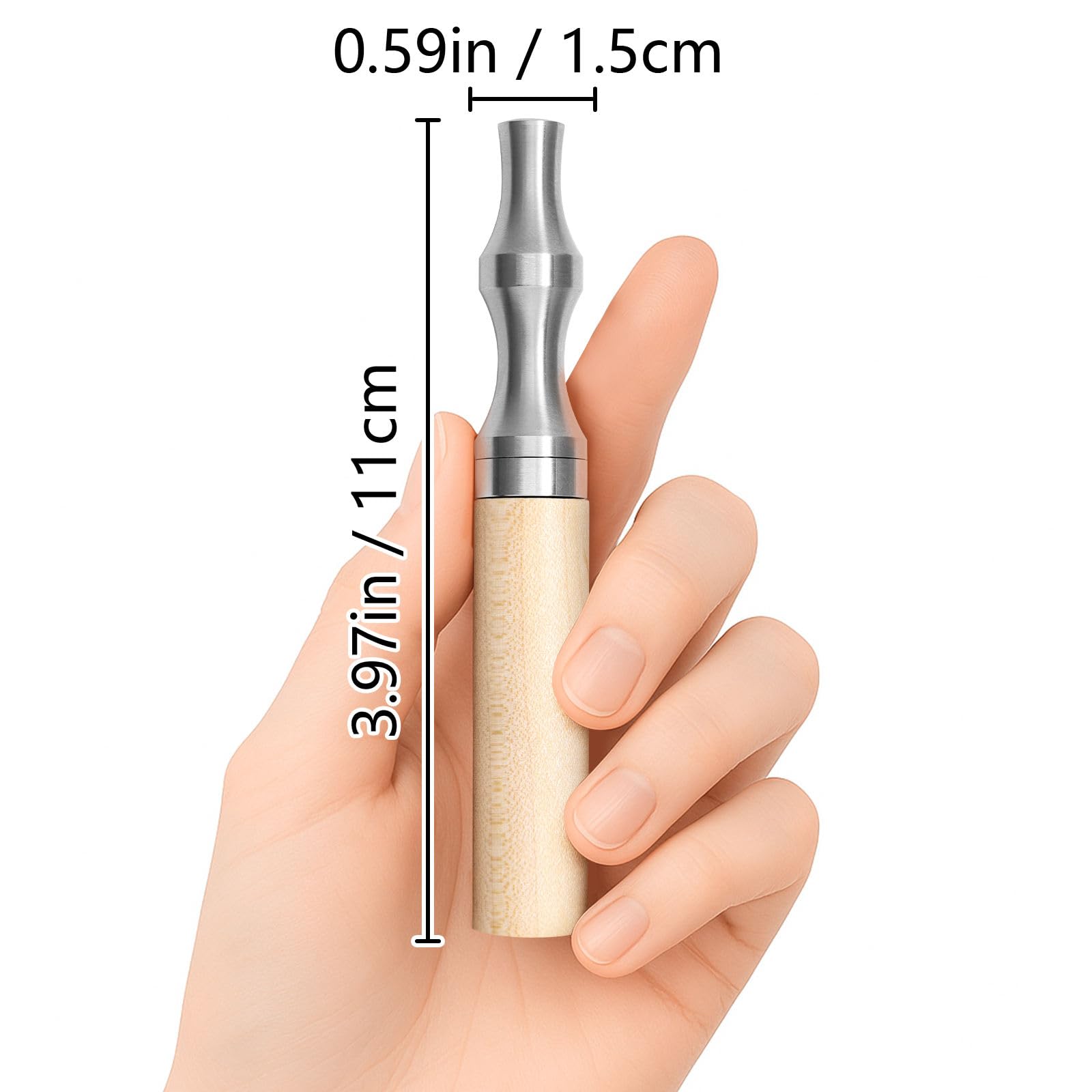 OFAK inhaler held in hand demonstrates discreet, non-electric use.