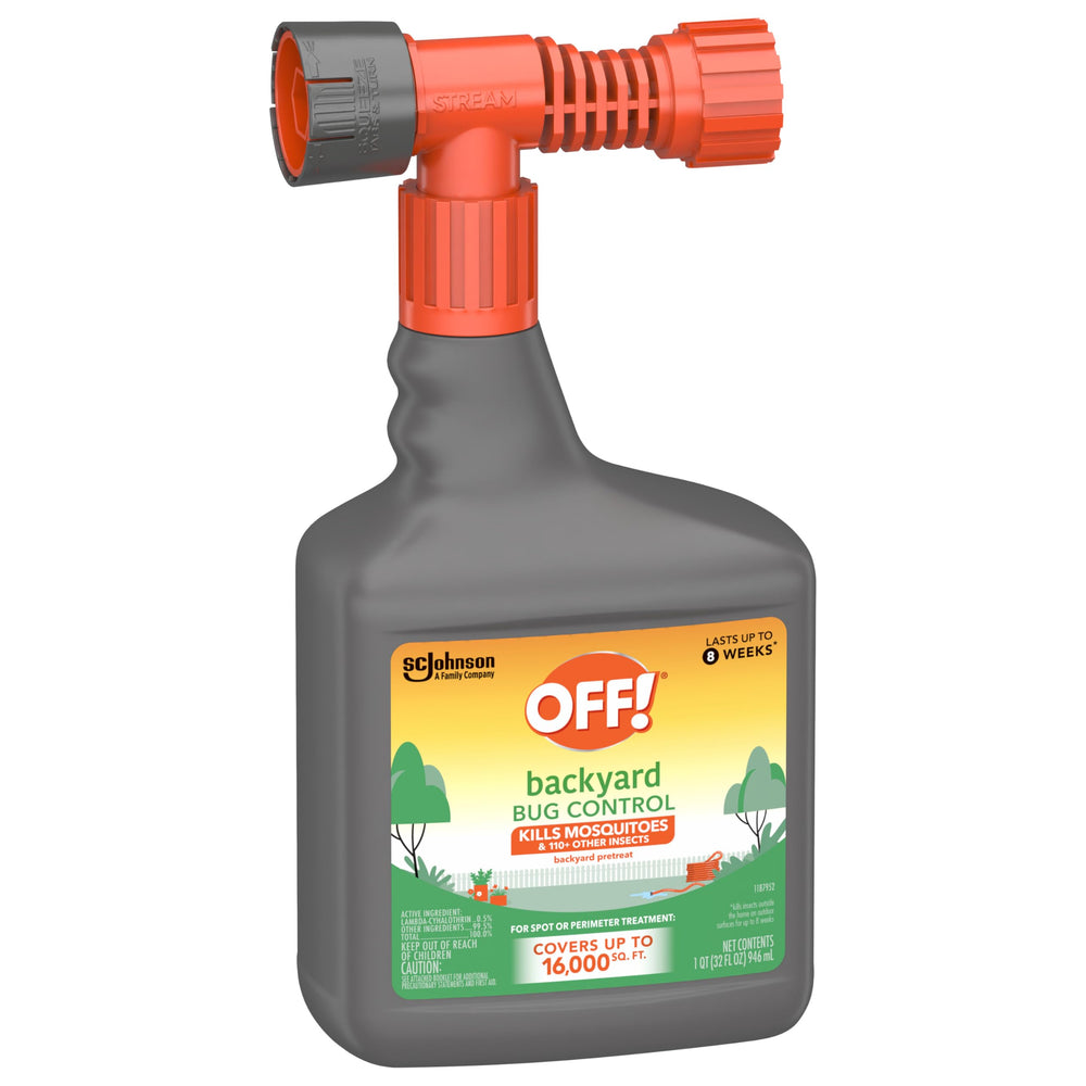 OFF! Fan spray setting ideal for edges and low-lying plants.