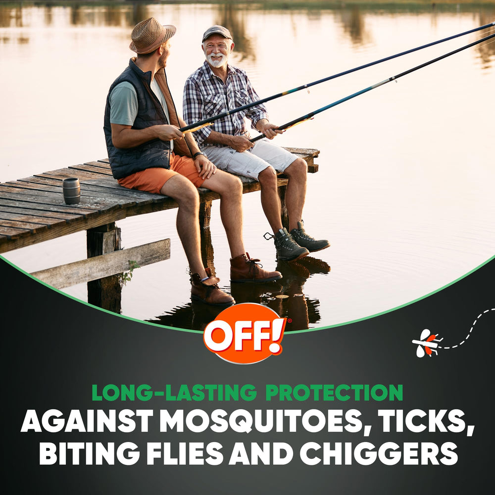 OFF! Deep Woods Sportsmen 30% DEET formula for long-lasting defense.