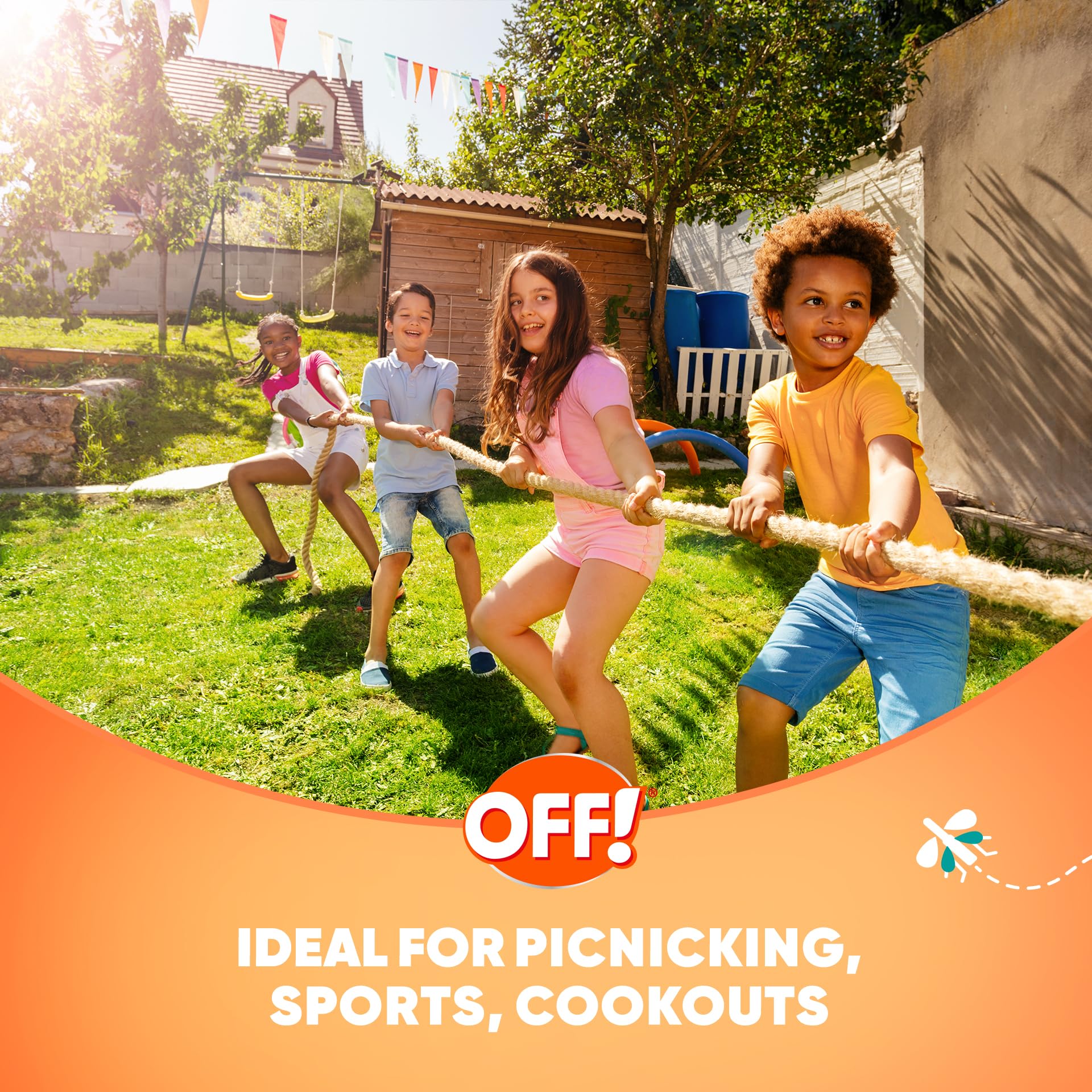 Spray on shirts and hats to deter bites with OFF! FamilyCare.