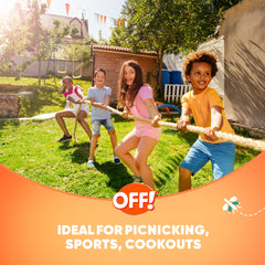 Spray on shirts and hats to deter bites with OFF! FamilyCare.