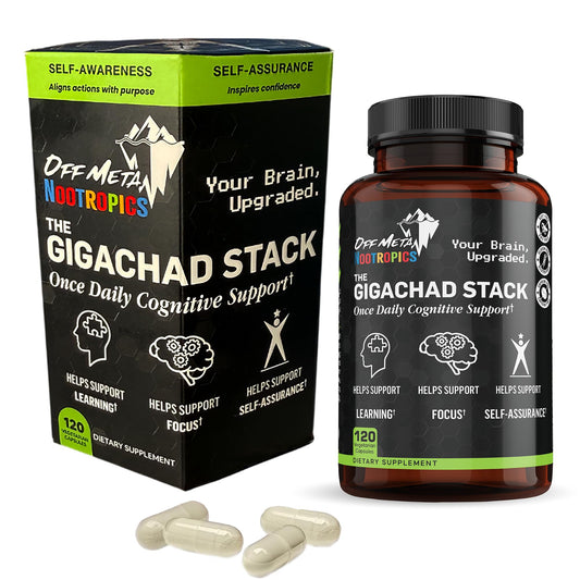 Off Meta Gigachad Stack bottle front for focused study and daily use.