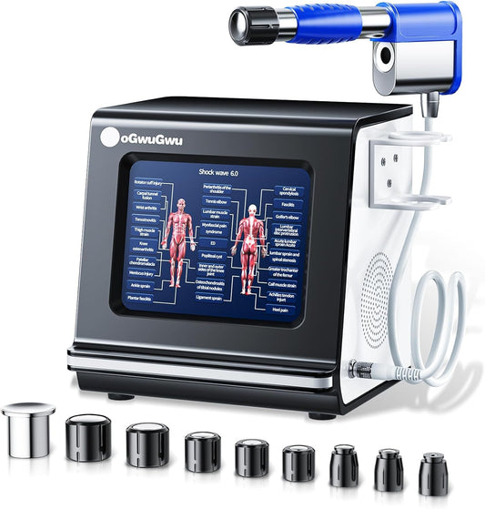 oGwuGwu shockwave machine front view for home therapy.