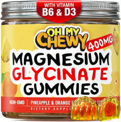 OH MY CHEWY center-filled magnesium gummies 400mg pack shot highlights family-friendly nutrition