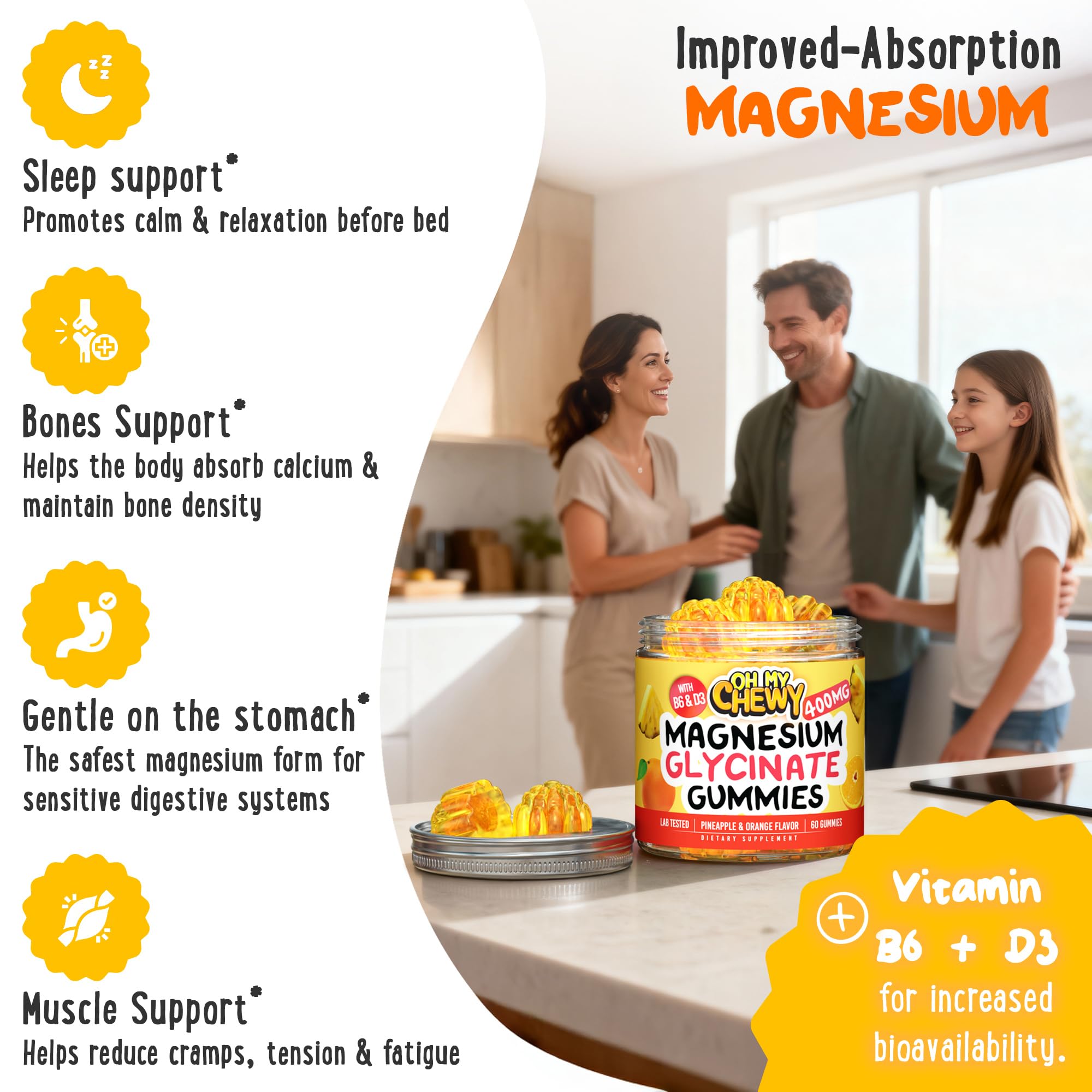 OH MY CHEWY gummies interior fill view magnesium glycinate absorption detail