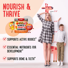 Gummies being poured for a daily routine with OH MY CHEWY height growth product.