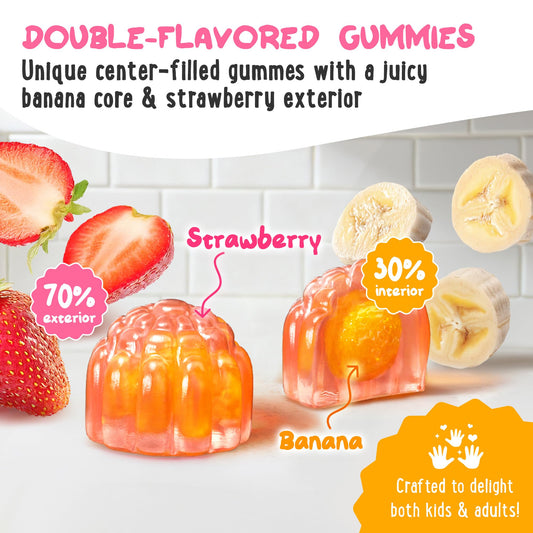 OH MY CHEWY two-flavor gummies in pouch appeal to picky eaters.